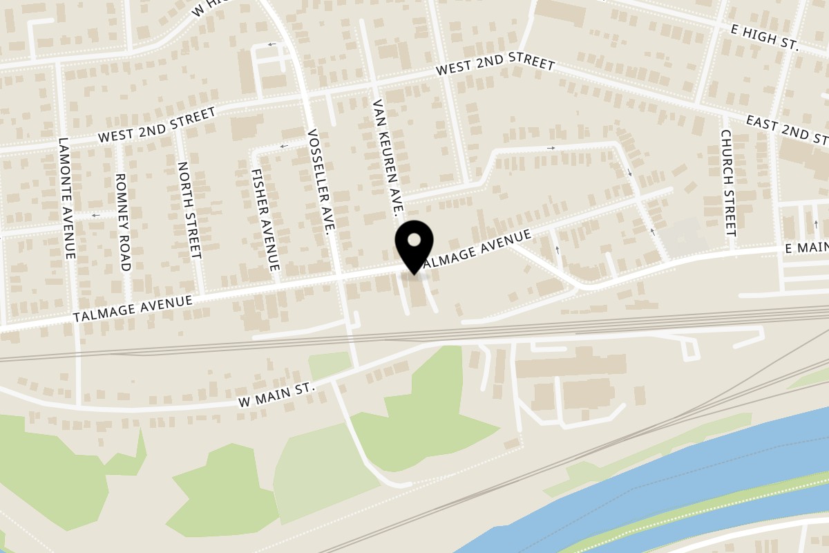 Map showing the location of Colombian Steakhouse and Lounge on 200 Talmage Ave in Bound Brook